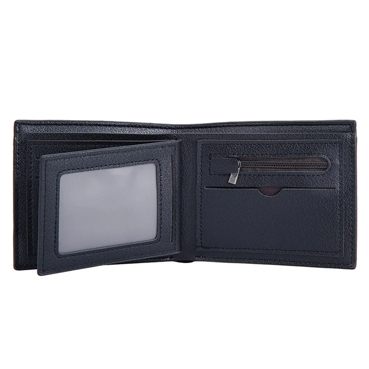 BAELLERRY D3043 Retro Contrast Color PU Leather Men Short Wallet Cards Cash Storage Bag - Dark Coffee