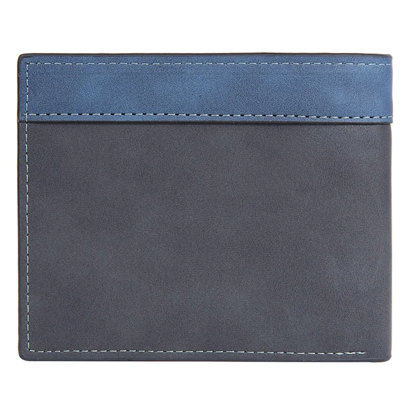 BAELLERRY D3041 Contrast Color PU Leather Men Wallet Tri-Fold RFID Blocking Card Slots Purse - Black