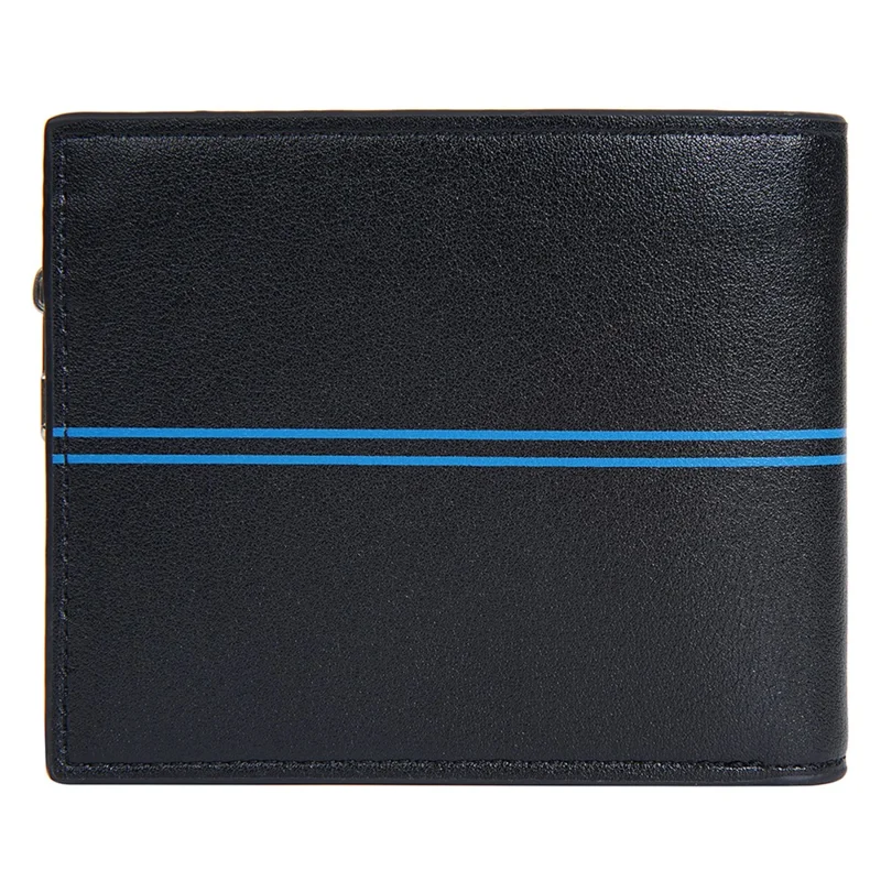 BAELLERRY D3075 Portefeuille Homme Affaires Conception de Poche Zippée Cuir PU Porte-Carte Porte-Monnaie - Noir / Horizontal