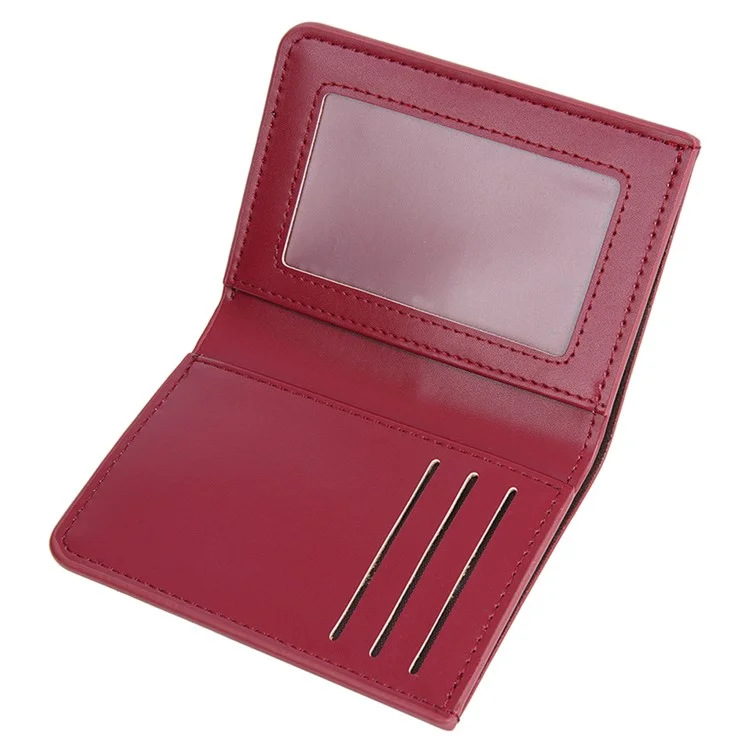 BAELLERRY NR106 Carteira de Couro PU Simples para Homens e Mulheres - Vermelho Escuro