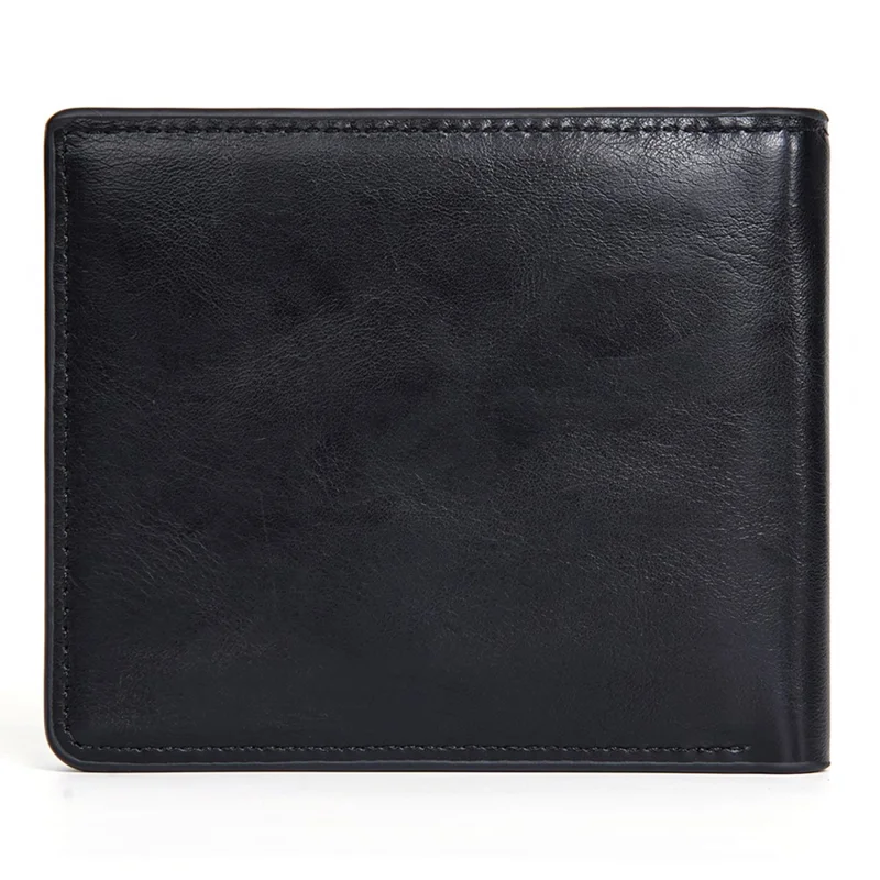 BAELLERRY D2405 Contrast Color Bi-Fold Men Wallet Retro PU Leather Cards Cash Holder - Black