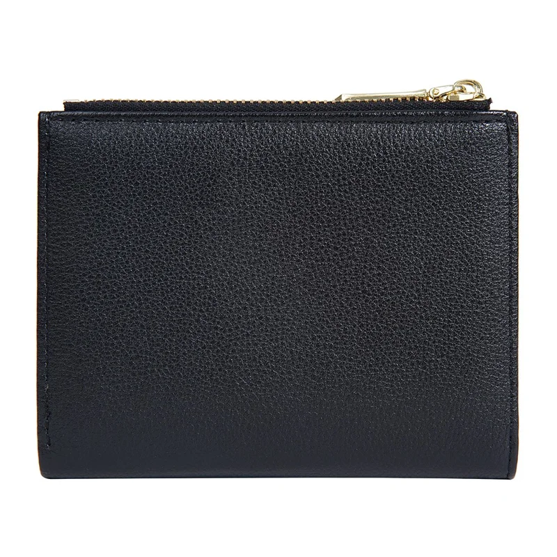 BAELLERRY NR109 PU Leather Women Coin Purse Bi-fold Short Wallet with Zipper Pocket - Negro