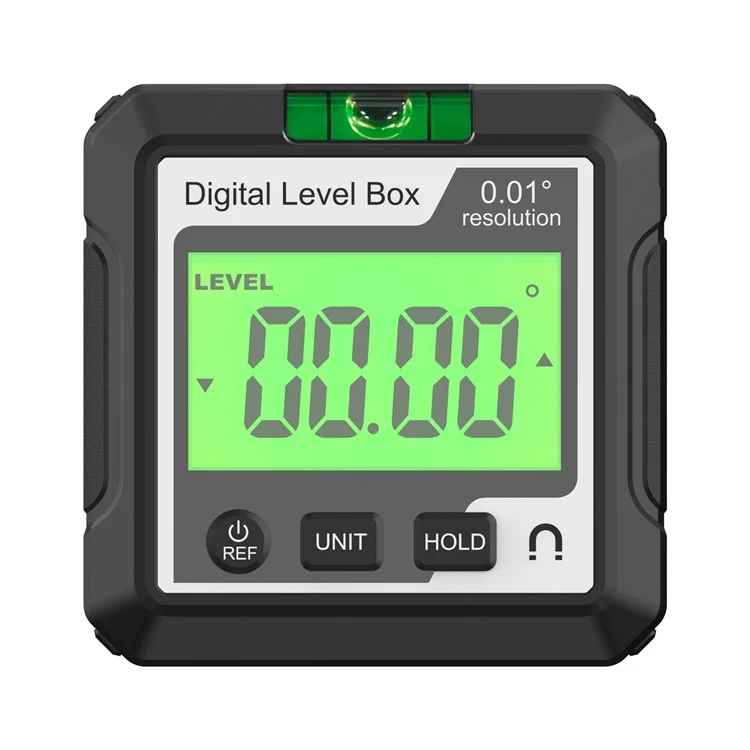 JD10 Digital Level Box Mini Angle Finder Magnetic Base LCD Bevel Gauge Inclinometer per falegnameria, con bolla d'aria - Nero+Bianco