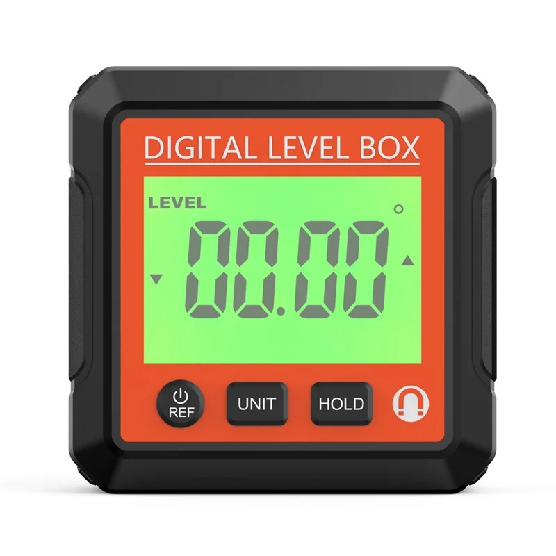 JD10 Digital Level Box Mini Angle Finder Magnetic Base LCD Bevel Gauge Inclinometer for Carpentry, without Bubble - Red+Red
