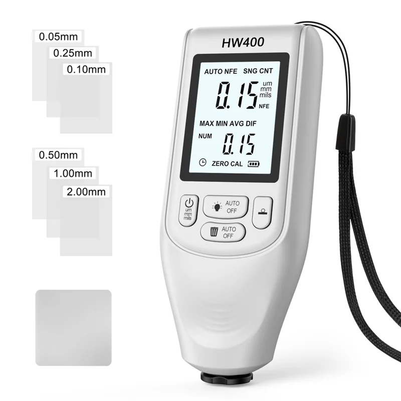HW400 Automobile Thickness Gauge Car Paint Tester Thickness Coating Measuring Tool - White