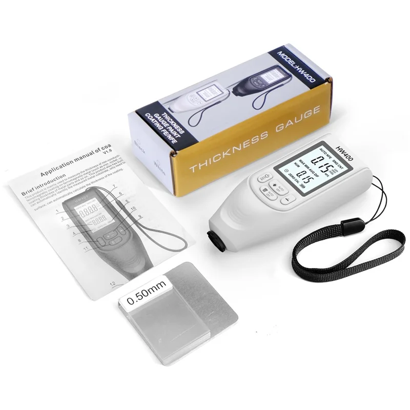 HW400 Automobile Thickness Gauge Car Paint Tester Thickness Coating Measuring Tool - White