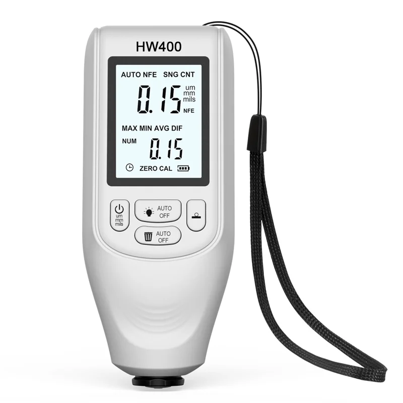 HW400 Automobile Thickness Gauge Car Paint Tester Thickness Coating Measuring Tool - White