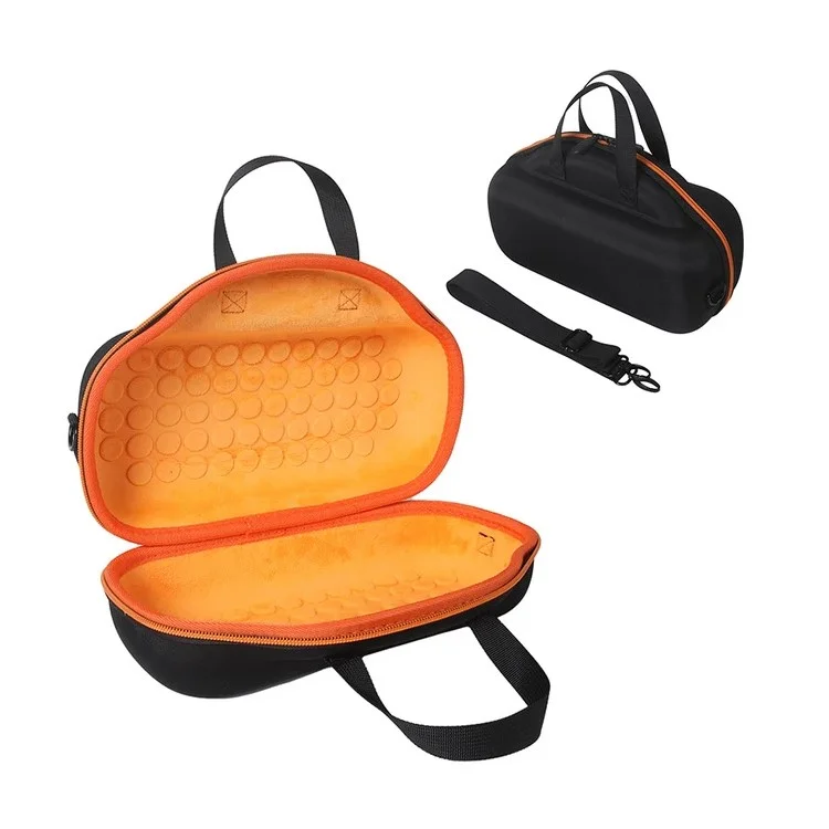 Para Bose Soundlink Max Oxford Cloth+ EVA Storage Case Bluetooth Speaker Carrying Bag with Shoulder Strap - Preto / Laranja