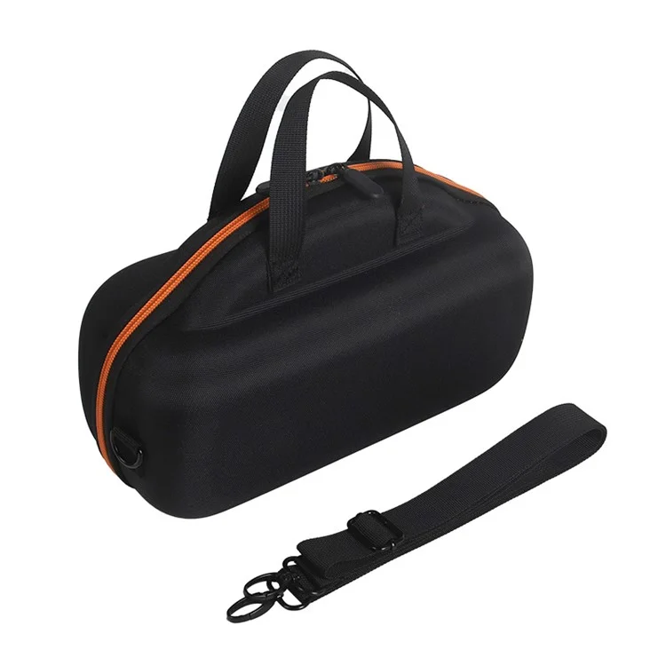 Para Bose Soundlink Max Oxford Cloth+ EVA Storage Case Bluetooth Speaker Carrying Bag with Shoulder Strap - Preto / Laranja