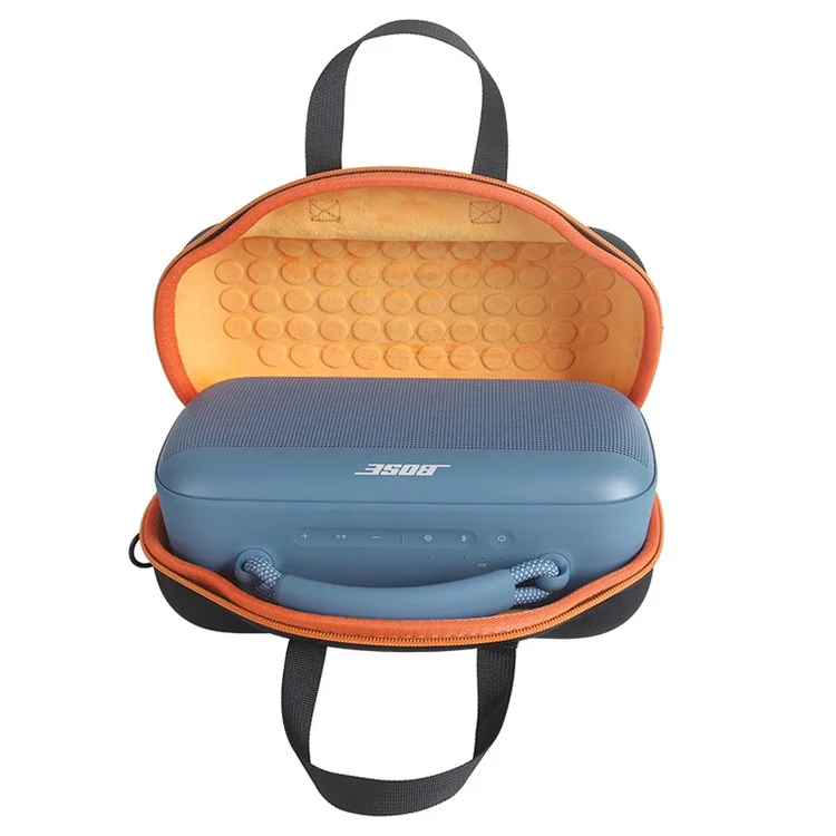 Para Bose Soundlink Max Oxford Cloth+ EVA Storage Case Bluetooth Speaker Carrying Bag with Shoulder Strap - Preto / Laranja