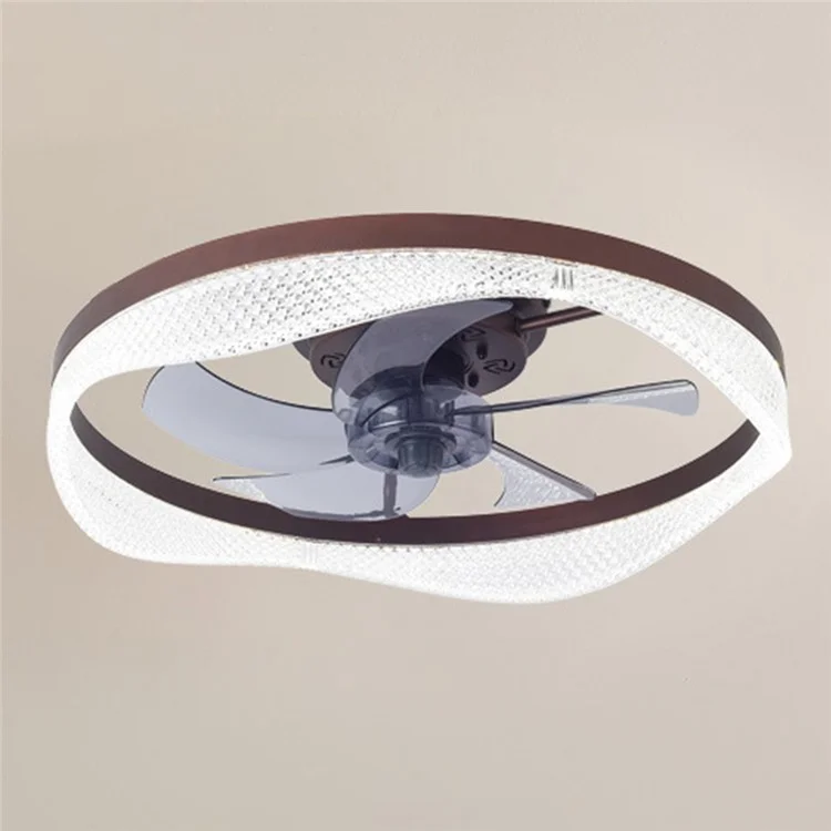 Ventilador de Techo Nórdico de 50cm 220V 6 Velocidades Regulable sin Escala con Luz para Sala de Estar / Dormitorio / Comedor - Café