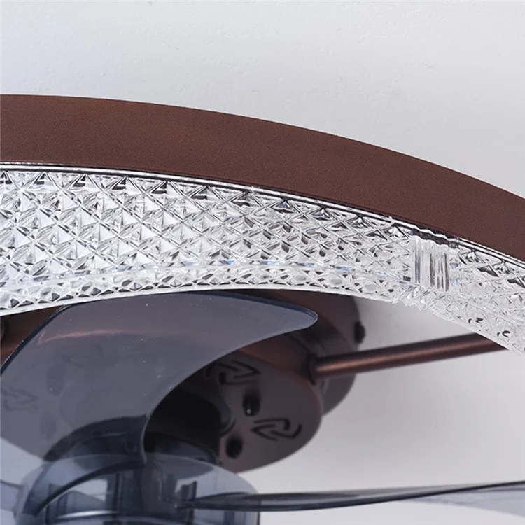 Ventilador de Techo Nórdico de 50cm 220V 6 Velocidades Regulable sin Escala con Luz para Sala de Estar / Dormitorio / Comedor - Café