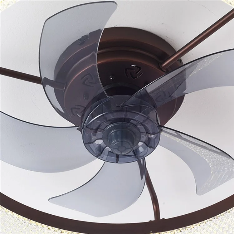 Ventilador de Techo Nórdico de 50cm 220V 6 Velocidades Regulable sin Escala con Luz para Sala de Estar / Dormitorio / Comedor - Café