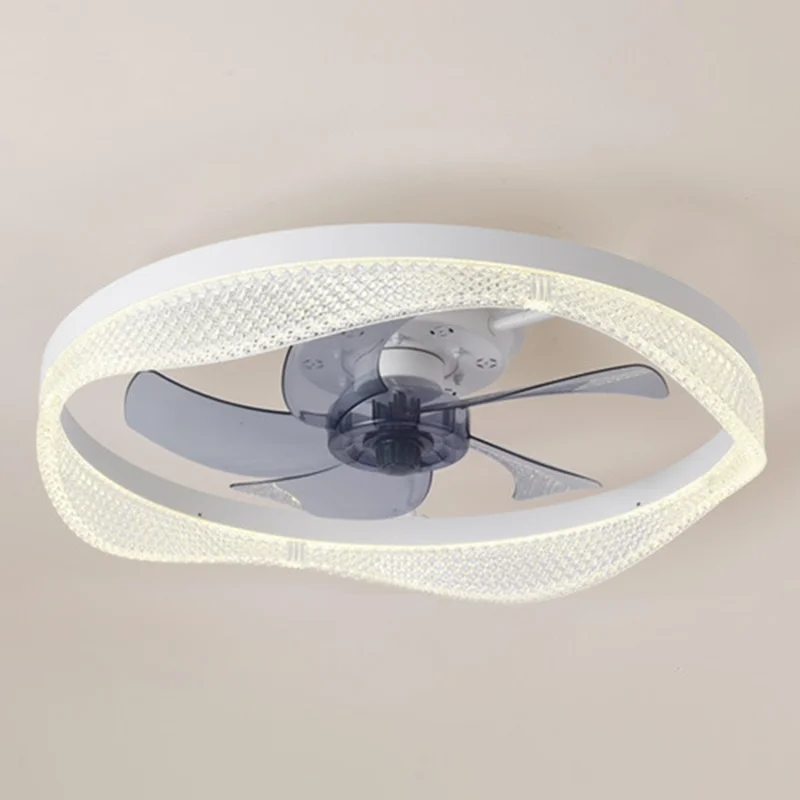 50cm 220V 6-Speed Stepless Dimmable Nordic Ceiling Fan Light for Living Room / Bedroom / Dining Room - White