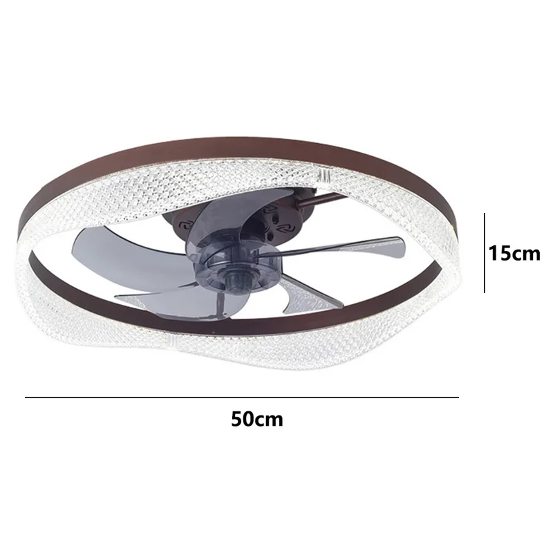 50cm 220V 6-Speed Stepless Dimmable Nordic Ceiling Fan Light for Living Room / Bedroom / Dining Room - White