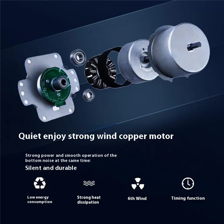 Ventilador de techo de 45 cm, 220 V, 6 velocidades, con lámpara y mando a distancia para sala de estar / dormitorio / comedor - Blanco