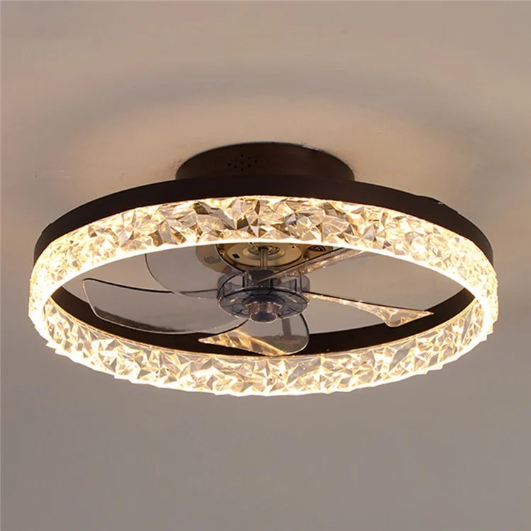 50cm 220V 6 Speeds Adjustable Luxury Ceiling Fan Light for Living Room / Bedroom / Dining Room Decorative Lamp - Coffee