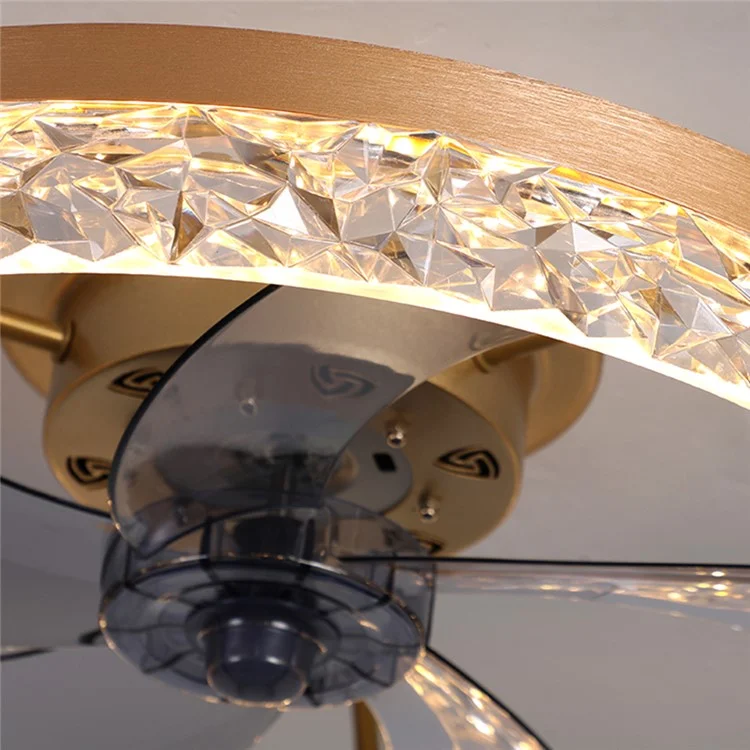 50cm 220V 6 Speeds Adjustable Luxury Ceiling Fan Light for Living Room / Bedroom / Dining Room Decorative Lamp - Coffee