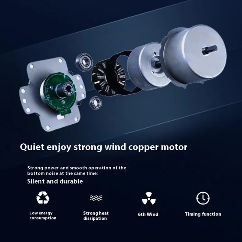 50cm 220V 6 Speeds Adjustable Luxury Ceiling Fan Light for Living Room / Bedroom / Dining Room Decorative Lamp - Black