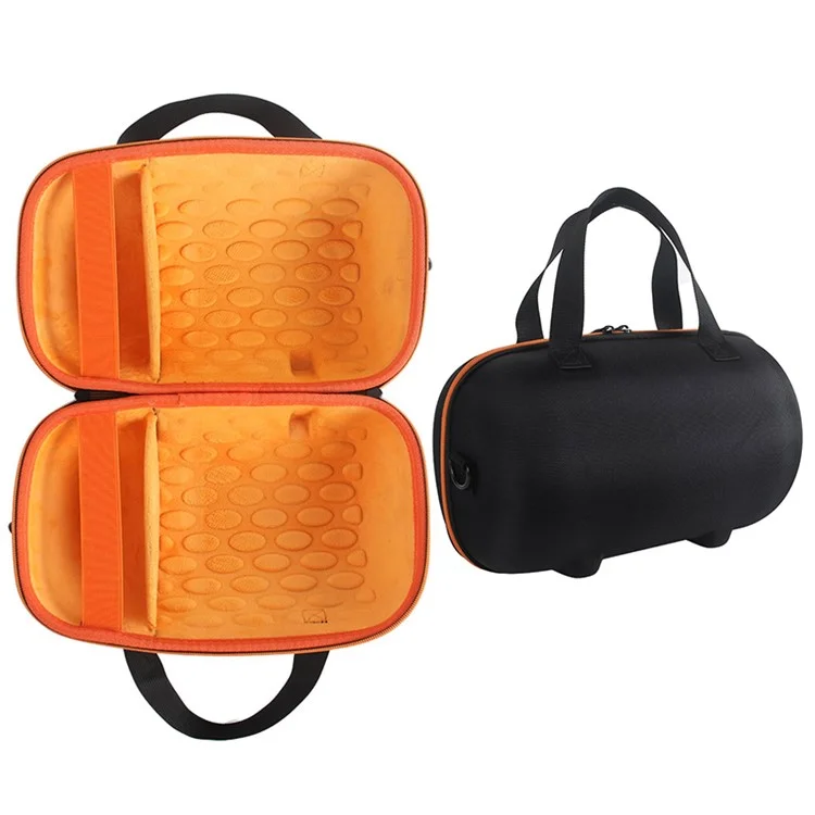 Para Harman Kardon Allure Essential Carrying Case Bluetooth Speaker Storage Bag with Shoulder Strap - Preto / Laranja