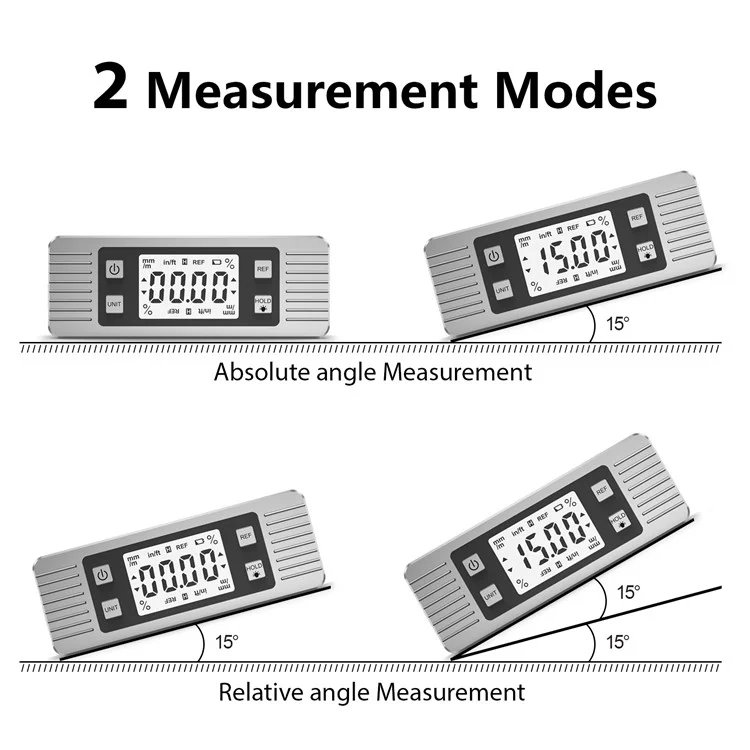JD11 Digitale Wasserwaage Winkelmesser Magnetische Winkelschnappfeder Zimmerei Autoreparatur Neigungsmesser