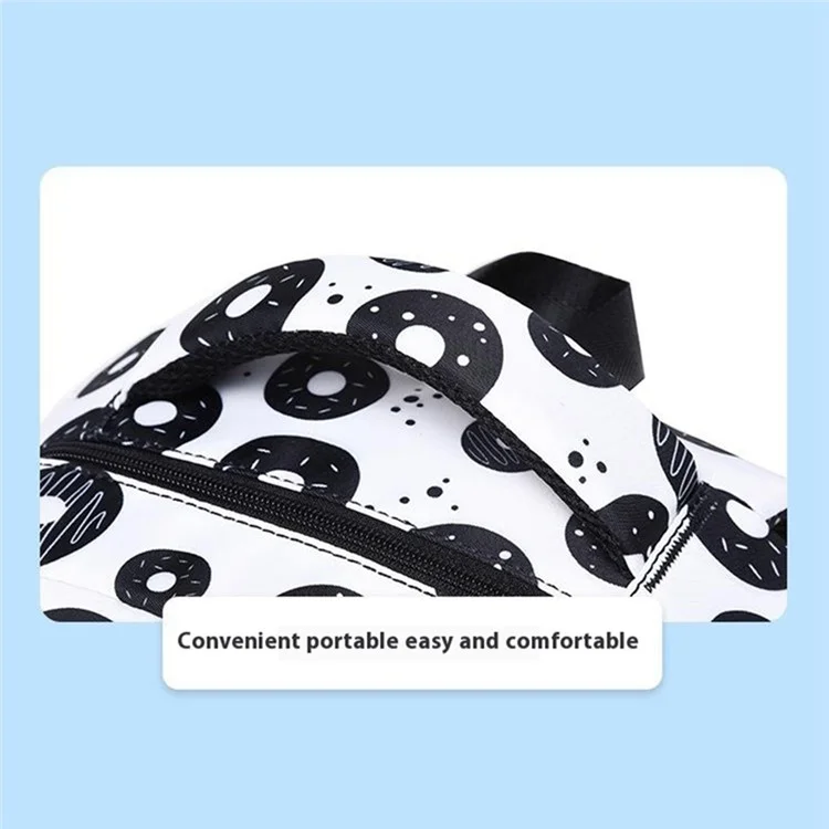 3 Piezas / Establecer Una Mochila Para Niños Bolsa de Mochila Para Niños Bolsa de Lápiz Para Adolescentes Bolsa de Escuela Impermeable - Negro / Blanco