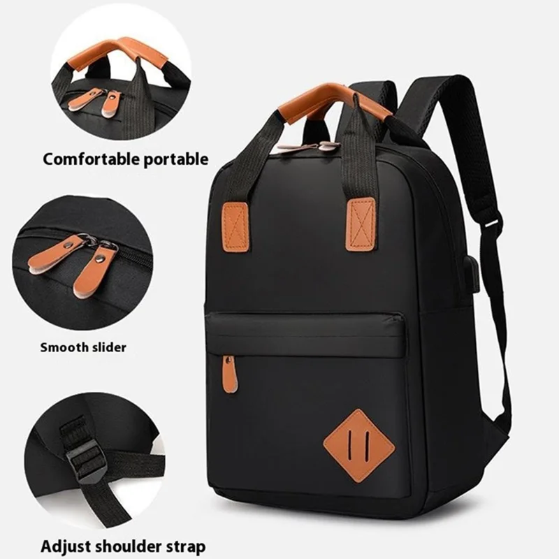 3Pcs / Set Waterproof Oxford Cloth 15.6-inch Laptop Backpack Chest Pack Clutch Bag - Black