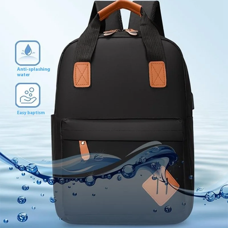 3Pcs / Set Waterproof Oxford Cloth 15.6-inch Laptop Backpack Chest Pack Clutch Bag - Black
