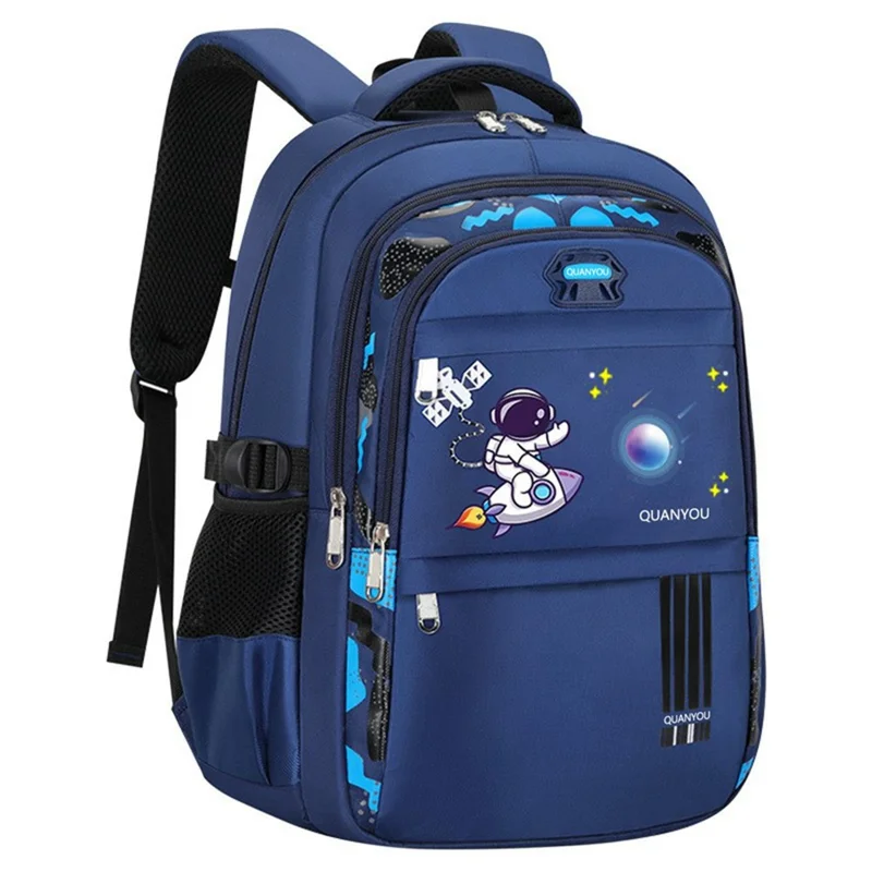 Waterproof Kids Backpack Astronaut Pattern Children School Bag for Boys, Size S - Sapphire