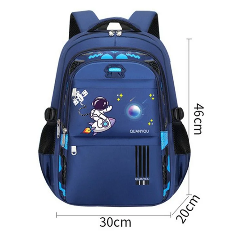 Waterproof Kids Backpack Astronaut Pattern Children School Bag for Boys, Size L - Sapphire