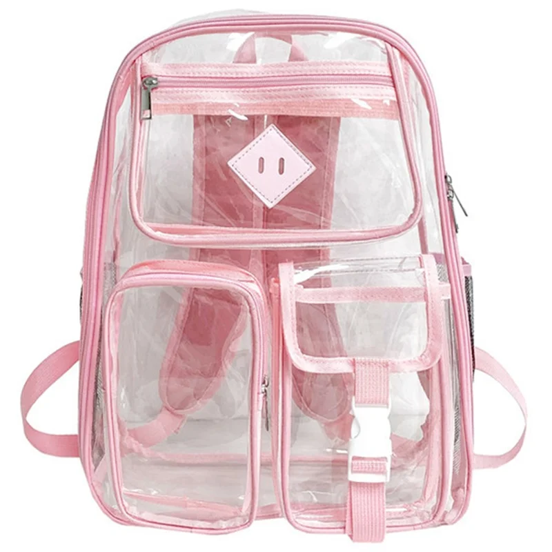 Veja Através da Mochila Para Escolar - Rosa