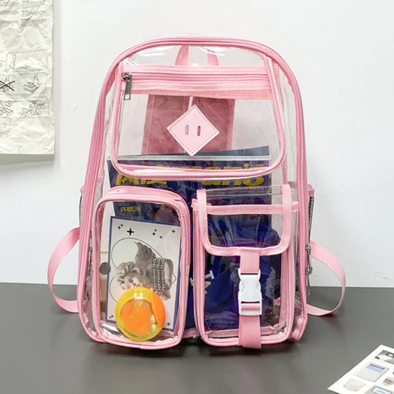 Veja Através da Mochila Para Escolar - Rosa