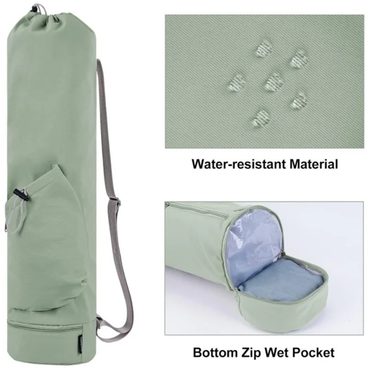 30L Large Capacity Portable Yoga Mat Storage Bag with Bottle Pocket and Wet Compartment - Green