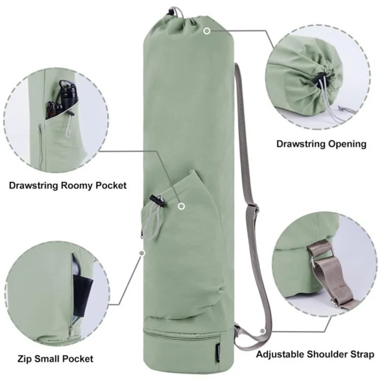 30L Large Capacity Portable Yoga Mat Storage Bag with Bottle Pocket and Wet Compartment - Green