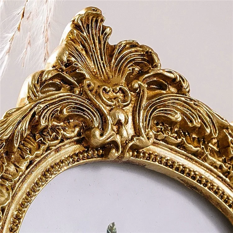 8 Inch European Style Golden Arch Resin Photo Frame for Picture Display Tabletop Decoration