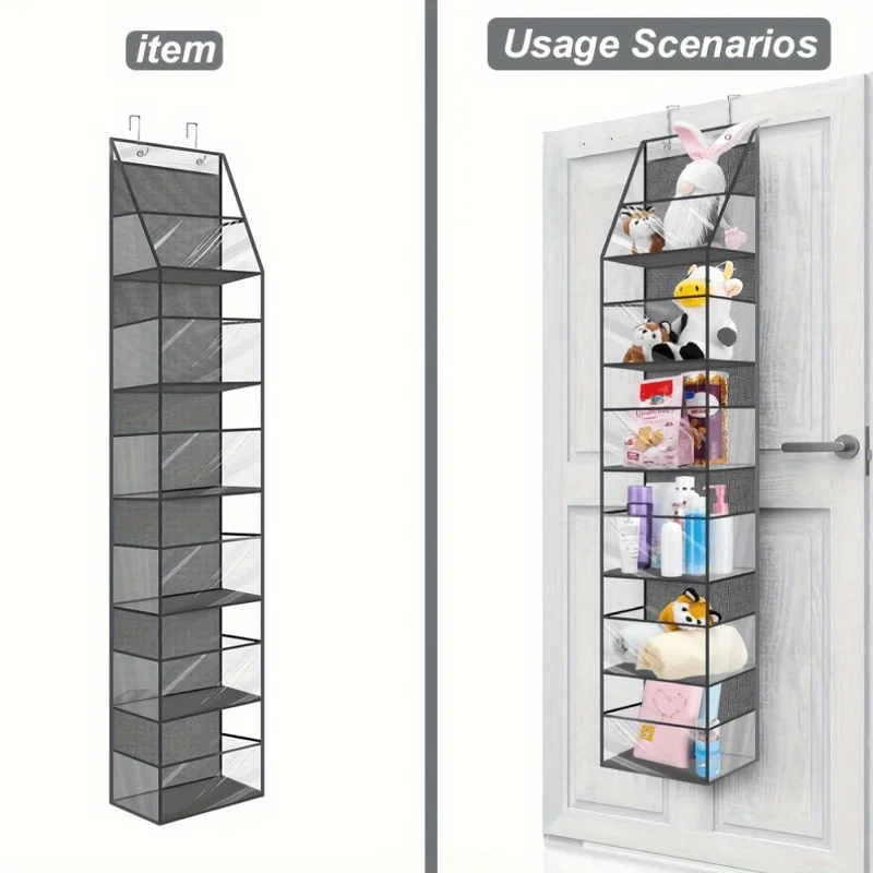 Non-woven Fabric 6 Layer Storage Bag Wall Door Back Hanging Underwear Handbag Toy Organizer - Grey