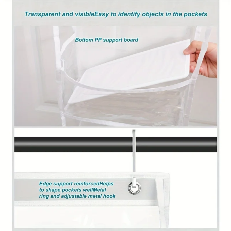 Non-woven Fabric 6 Layer Storage Bag Wall Door Back Hanging Underwear Handbag Toy Organizer - Grey