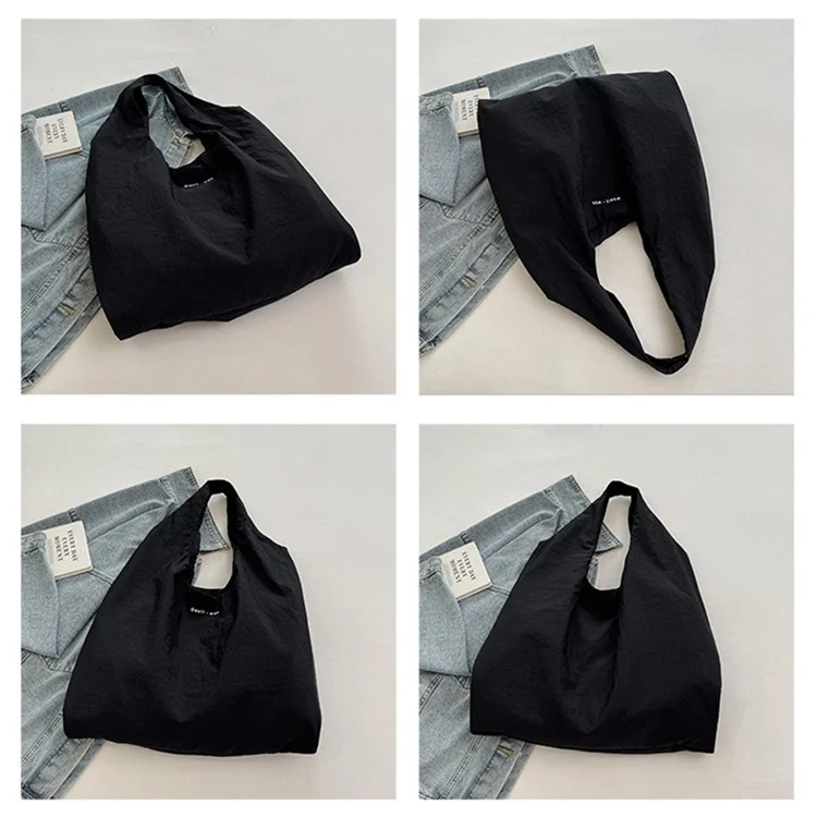 Student Underarm Bag Large Cloth Shoulder Bag Daypack Purse Handbag - Schwarz