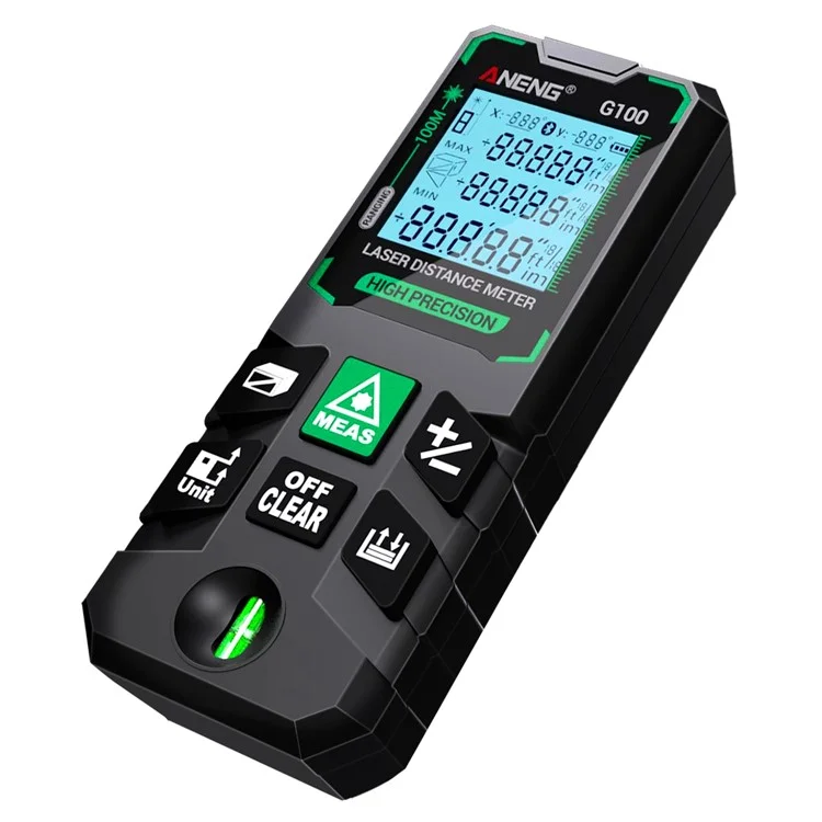 ANENG G100 Portable Handheld Laser Rangefinder 100m Measuremen Range Green Beam Laser Distance Measure Tool