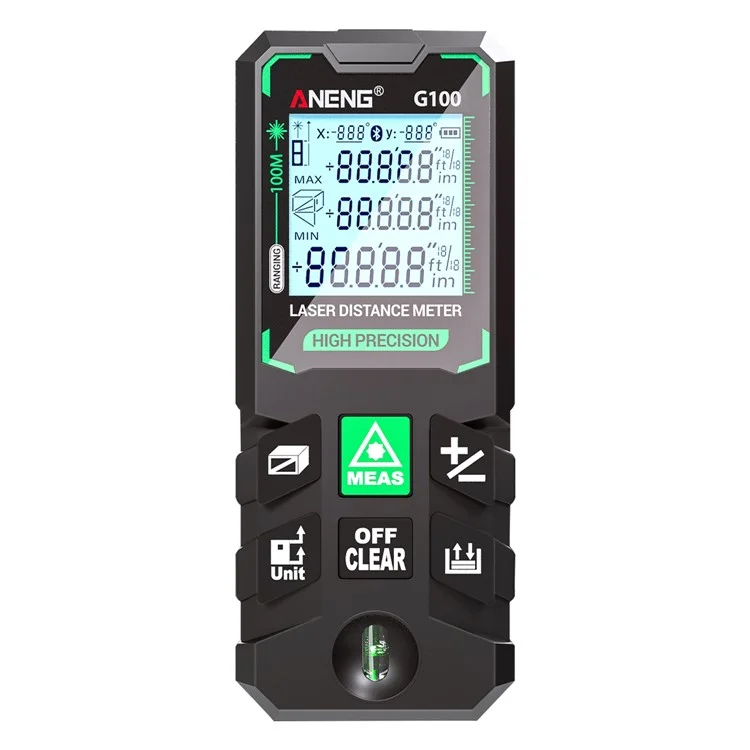 ANENG G100 Portable Handheld Laser Rangefinder 100m Measuremen Range Green Beam Laser Distance Measure Tool