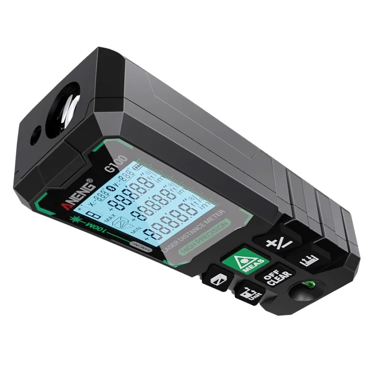 ANENG G100 Portable Handheld Laser Rangefinder 100m Measuremen Range Green Beam Laser Distance Measure Tool