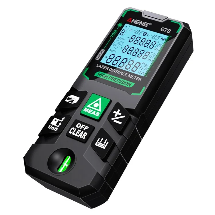 ANENG G70 Laser Portátil Medidor de Distância Portátil 70m Faixa de Medição Feixe Laser Verde Ferramenta de Medição de Distância