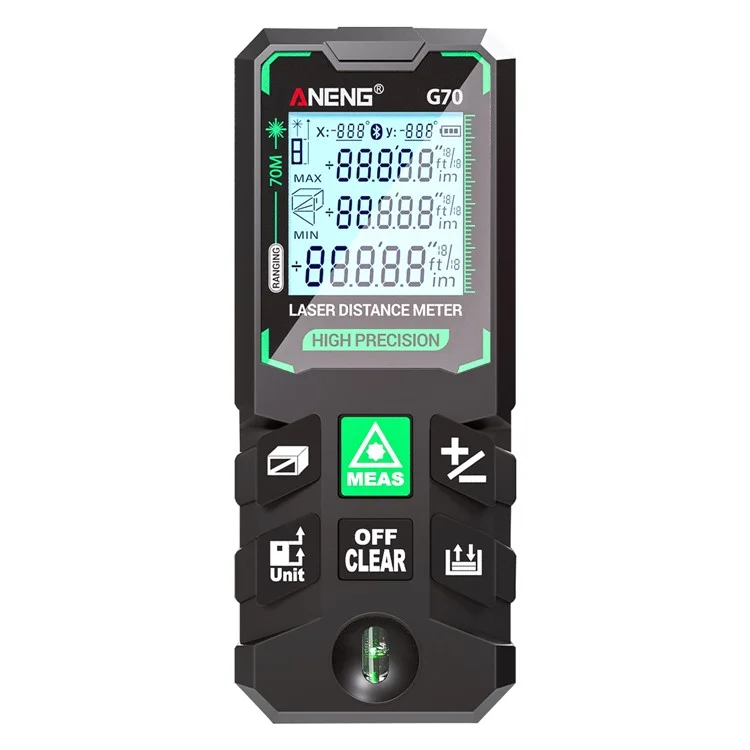 ANENG G70 Laser Portátil Medidor de Distância Portátil 70m Faixa de Medição Feixe Laser Verde Ferramenta de Medição de Distância