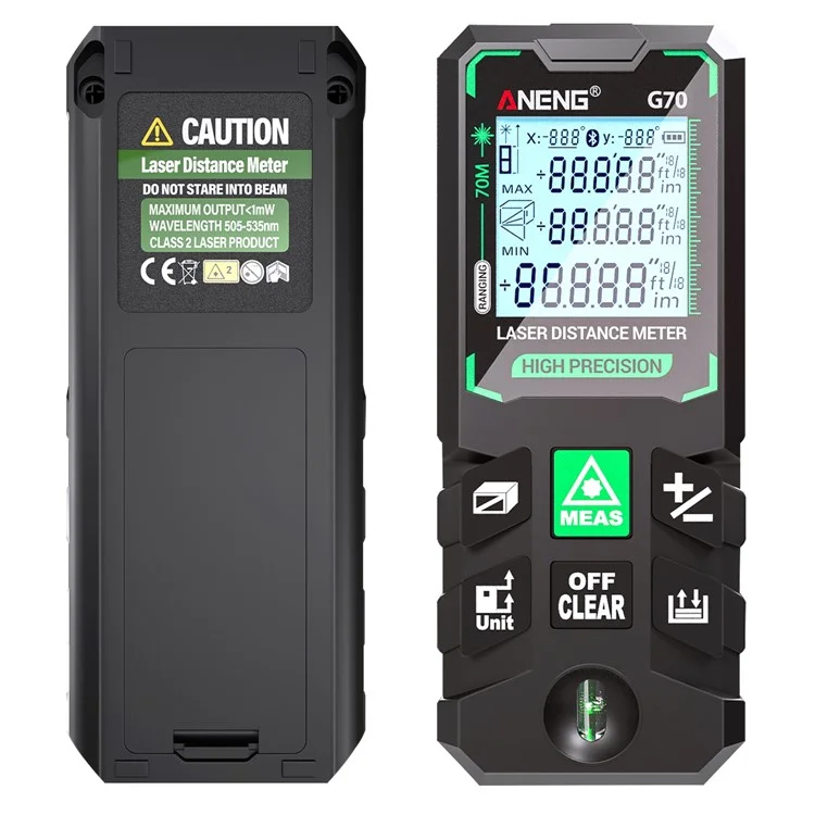 ANENG G70 Laser Portátil Medidor de Distância Portátil 70m Faixa de Medição Feixe Laser Verde Ferramenta de Medição de Distância
