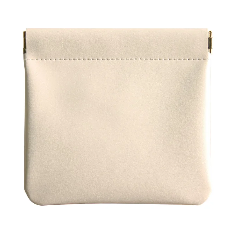 18 x 14cm Auto Closure PU Storage Pouch for Cables, Earphones, Chargers, and Lipstick (Size: XL) - Apricot