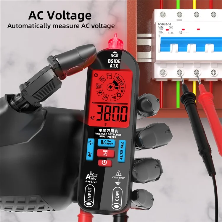 BSIDE A1X Handheld Digital Multimeter Electric Test Pen Professional Voltage Resistance Diode Tester