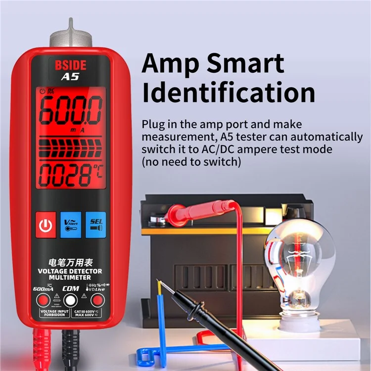 BSIDE A5 Smart Digital Multimeter Profesional AC DC Current VFC NCV Live Wire Ohm Diode Voltage Detector Meter