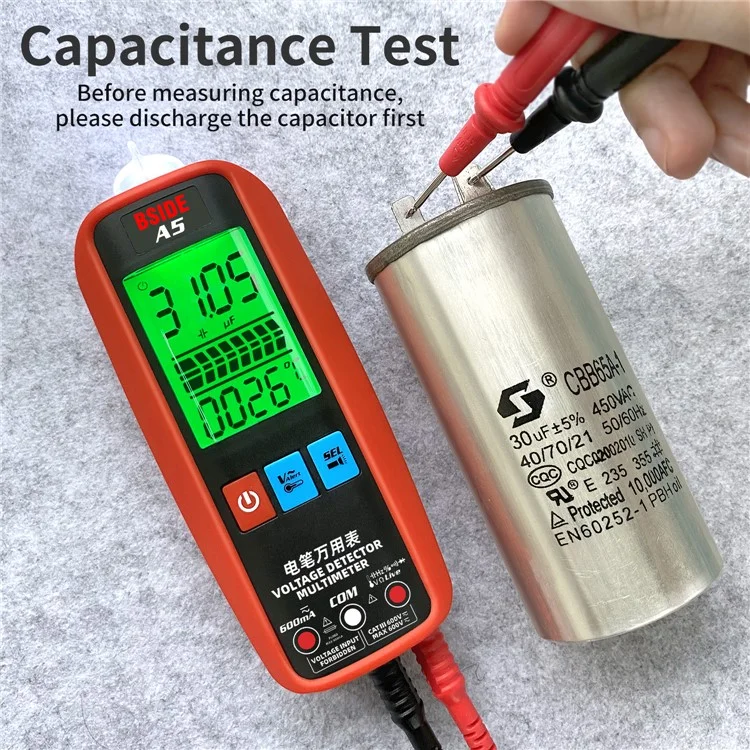 BSIDE A5 Smart Digital Multimeter Profesional AC DC Current VFC NCV Live Wire Ohm Diode Voltage Detector Meter