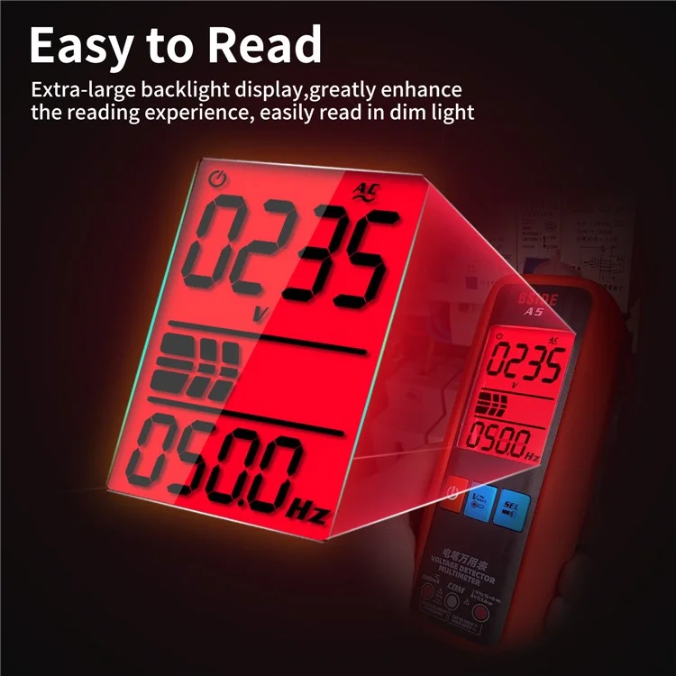 BSIDE A5 Smart Digital Multimeter Profesional AC DC Current VFC NCV Live Wire Ohm Diode Voltage Detector Meter