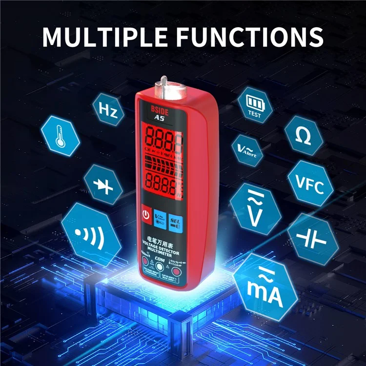 BSIDE A5 Smart Digital Multimeter Profesional AC DC Current VFC NCV Live Wire Ohm Diode Voltage Detector Meter